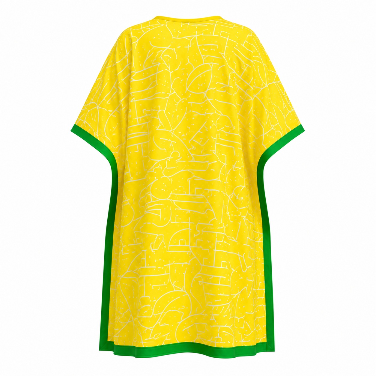 Brazil FIFA 2026 Premium Silk Kaftan – Yellow Fan Edition