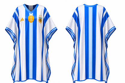 Argentina FIFA 2026 Premium Silk Kaftan – Sky Blue Fan Edition