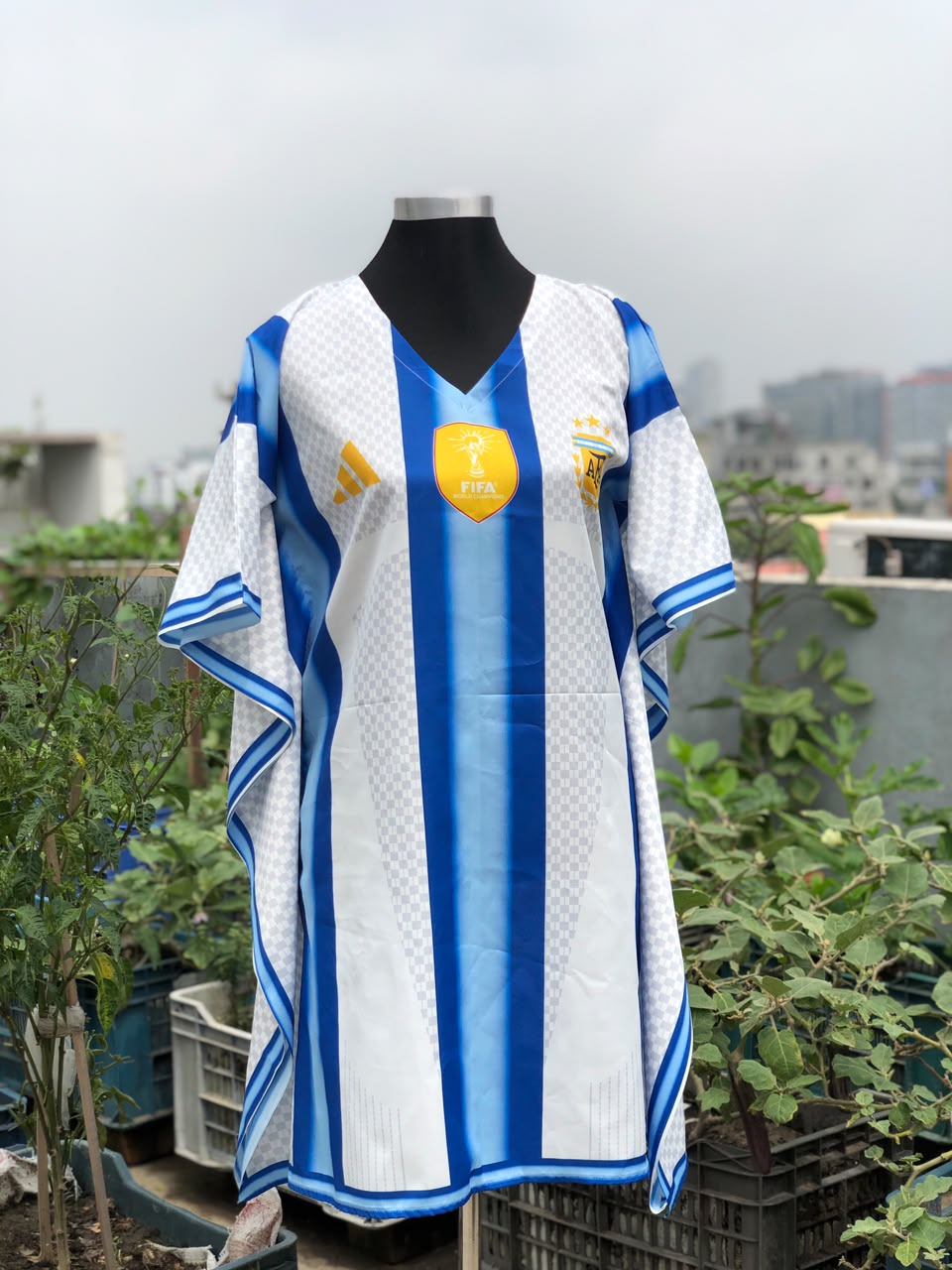 Argentina FIFA 2026 Premium Silk Kaftan – Sky Blue Fan Edition