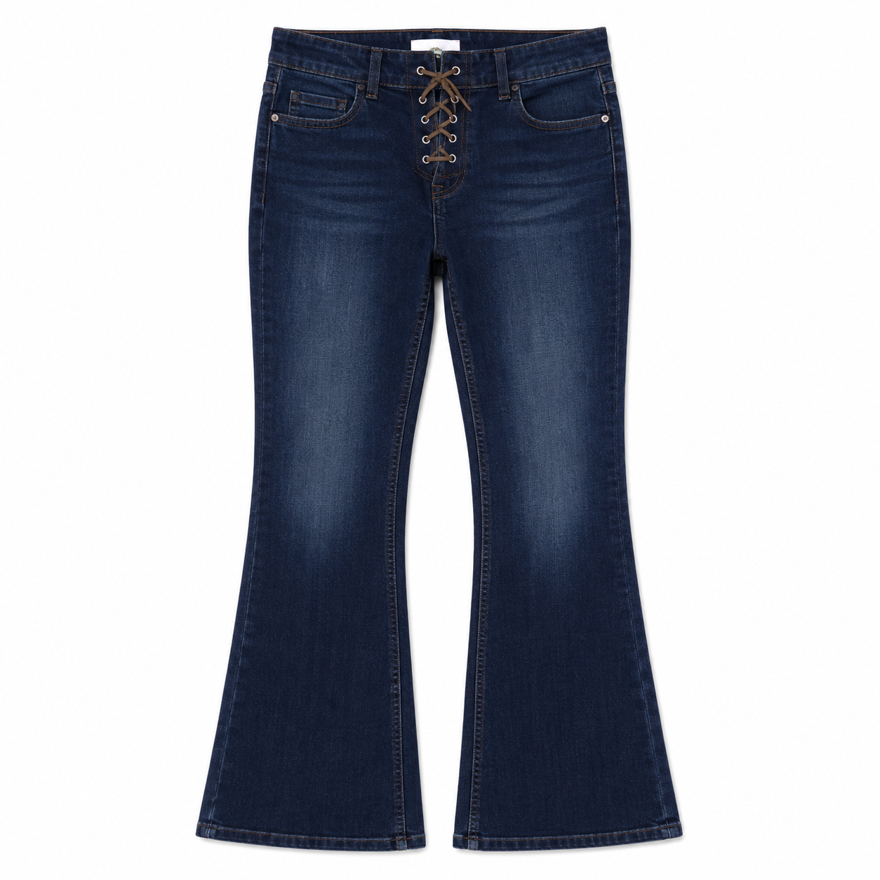 Women's Lace-Up Denim Jeans – Blue | Sizes 26–40