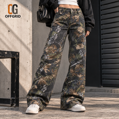 Women's Camouflage Wide-Leg Cargo Pants
