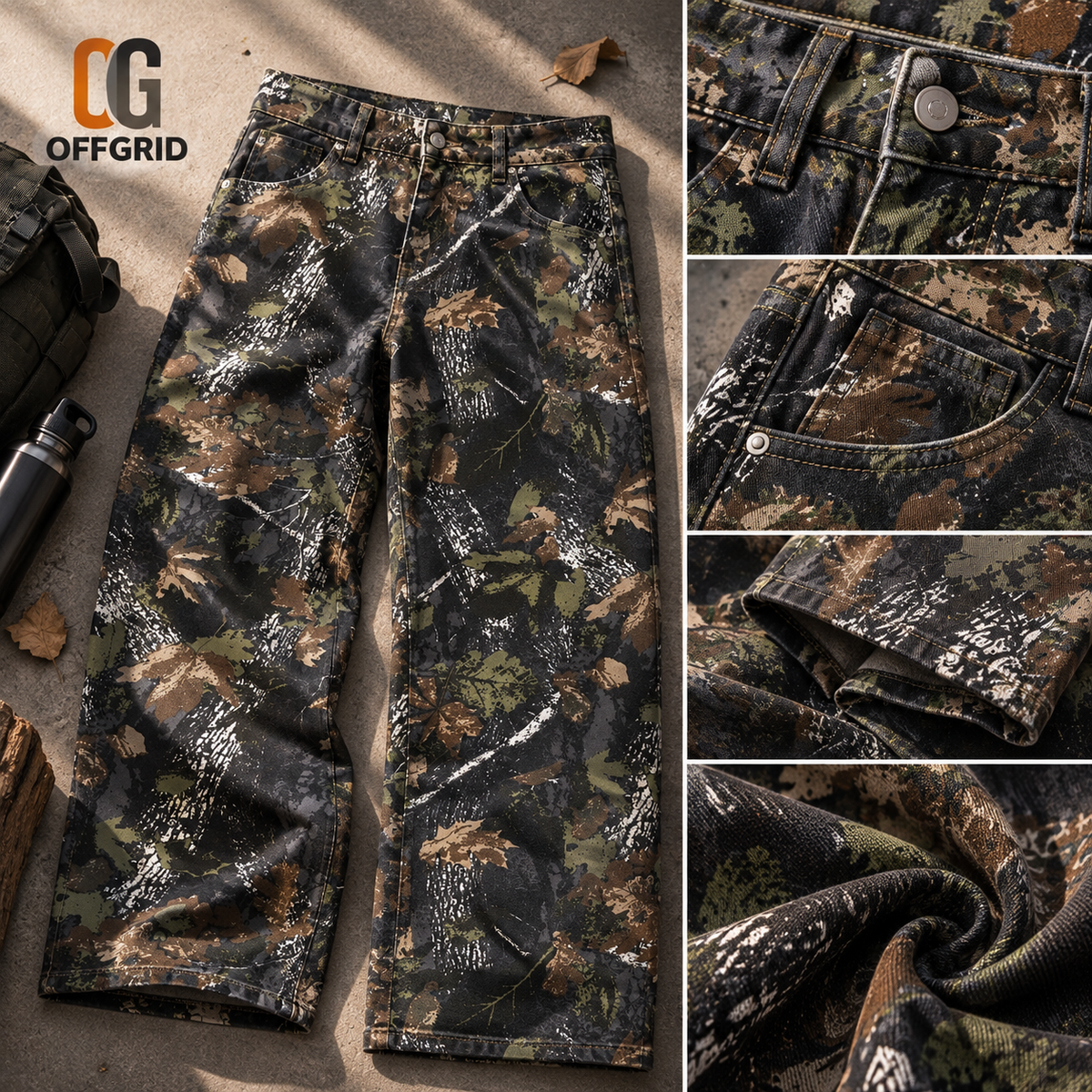 Women's Camouflage Wide-Leg Cargo Pants